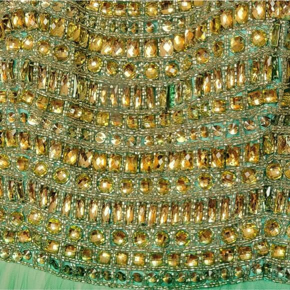 NWT Angela & Alison Mint Green Ombre Strapless Gown, Style # 41059, Sz 16 - Picture 4 of 10